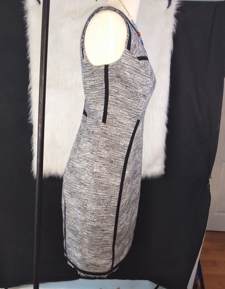 Yoana Baraschi Grey and Black Sleeveless A Line Dress Size 8 - Picture 15 of 16
